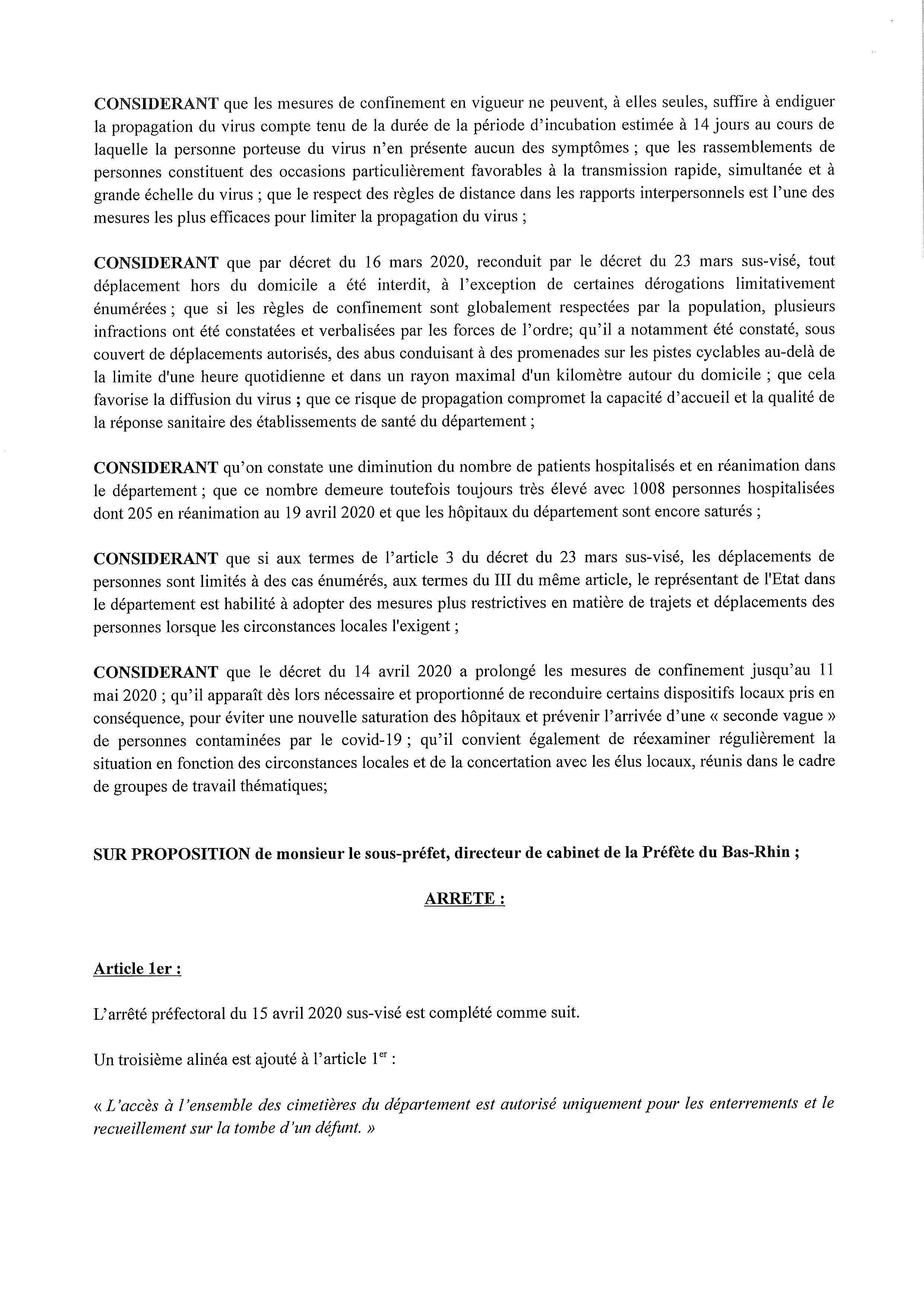 Arrêté préfectoral du 20 avril 2020 Page 2